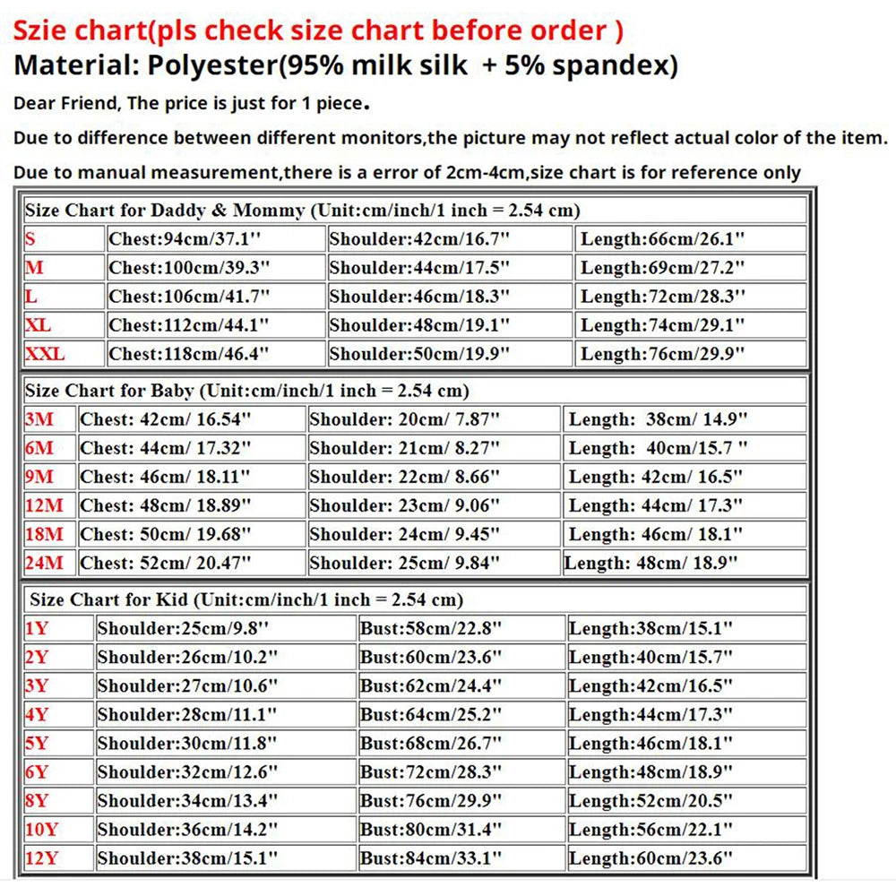 Mom Dad Me Family Matching Outfits Clothes Family Set