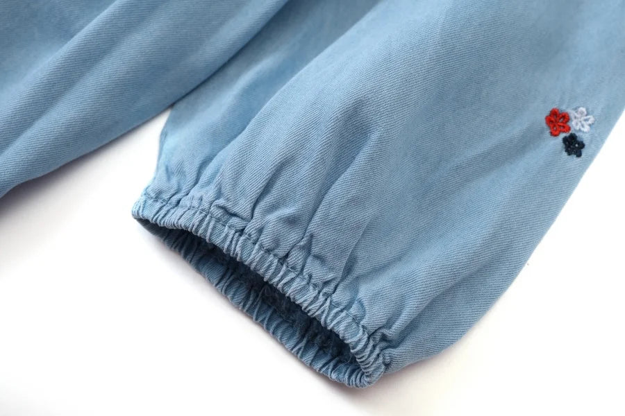 Embroidered Denim Boys Girls Familly Match Clothes