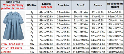 Embroidered Denim Boys Girls Familly Match Clothes