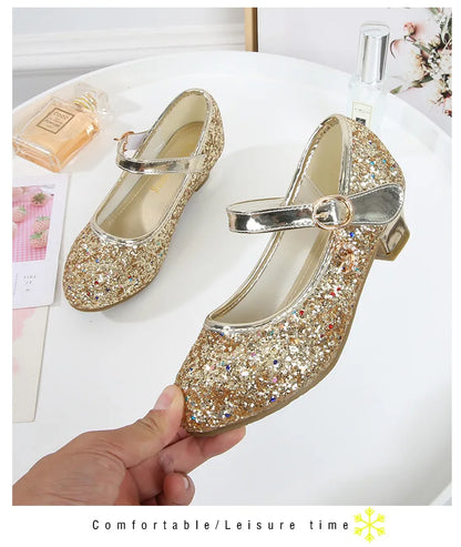 Little Heels For Kids Princess Leather Shoes
