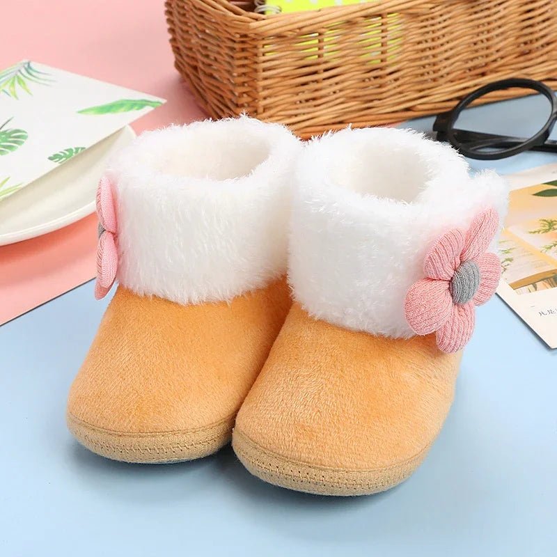 Newborn Baby Soft Booties Solid Snow Boots