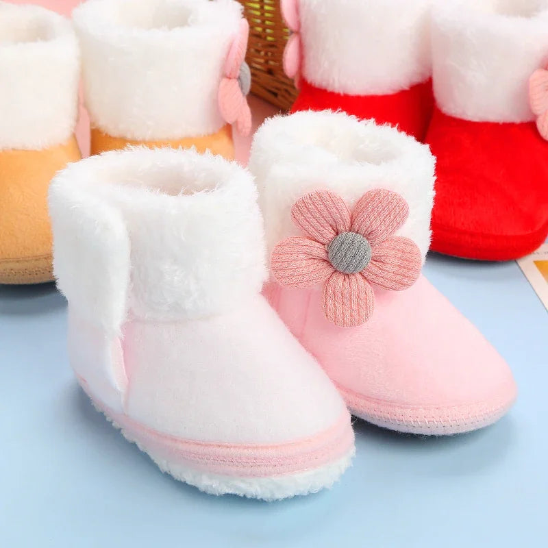 Newborn Baby Soft Booties Solid Snow Boots