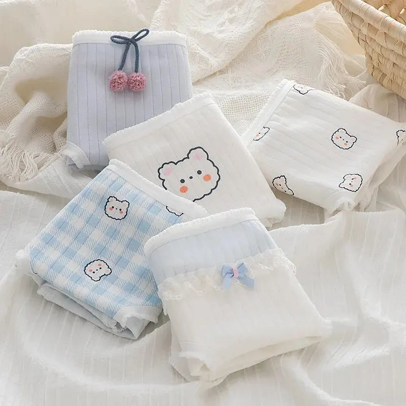 5Pcs/set Mid Waist Intimates Underpants