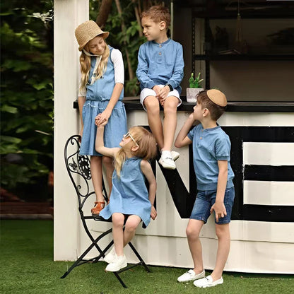 Summer Kid's T-Shirt Top Romper Skirt Set