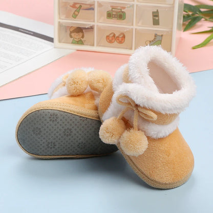 Newborn Baby Soft Booties Solid Snow Boots
