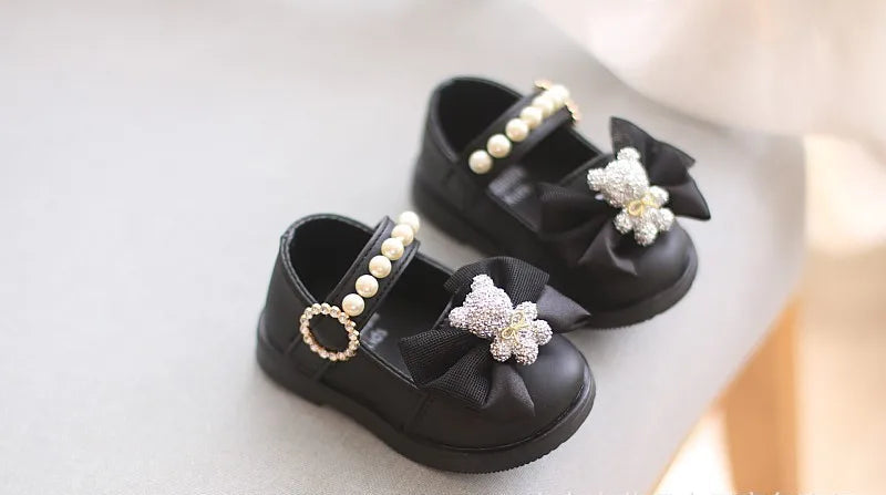 Bow Square Shoes Children Sneakers
