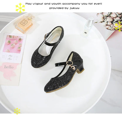 Little Heels For Kids Princess Leather Shoes