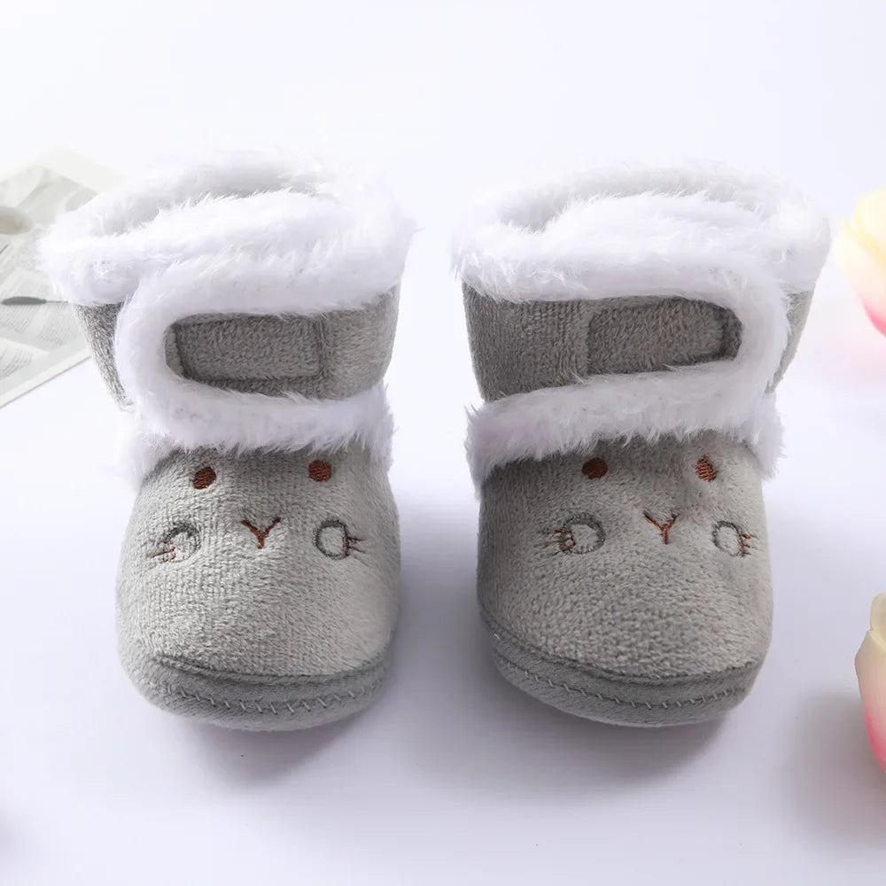 Newborn Baby Soft Booties Solid Snow Boots