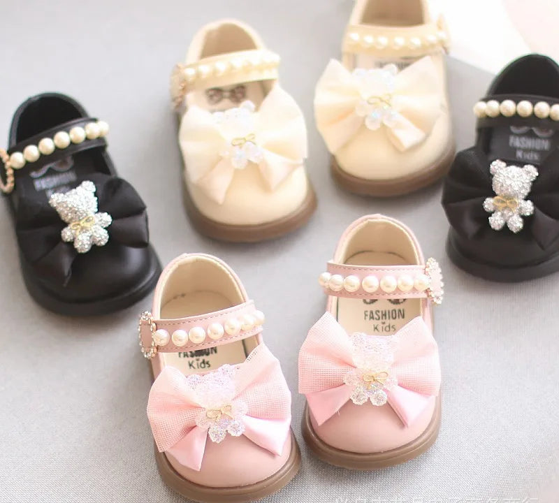 Bow Square Shoes Children Sneakers