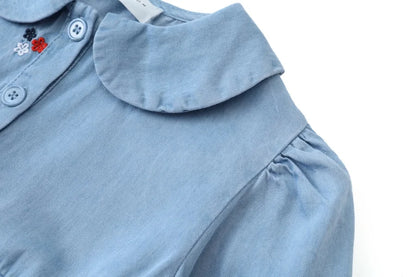 Embroidered Denim Boys Girls Familly Match Clothes