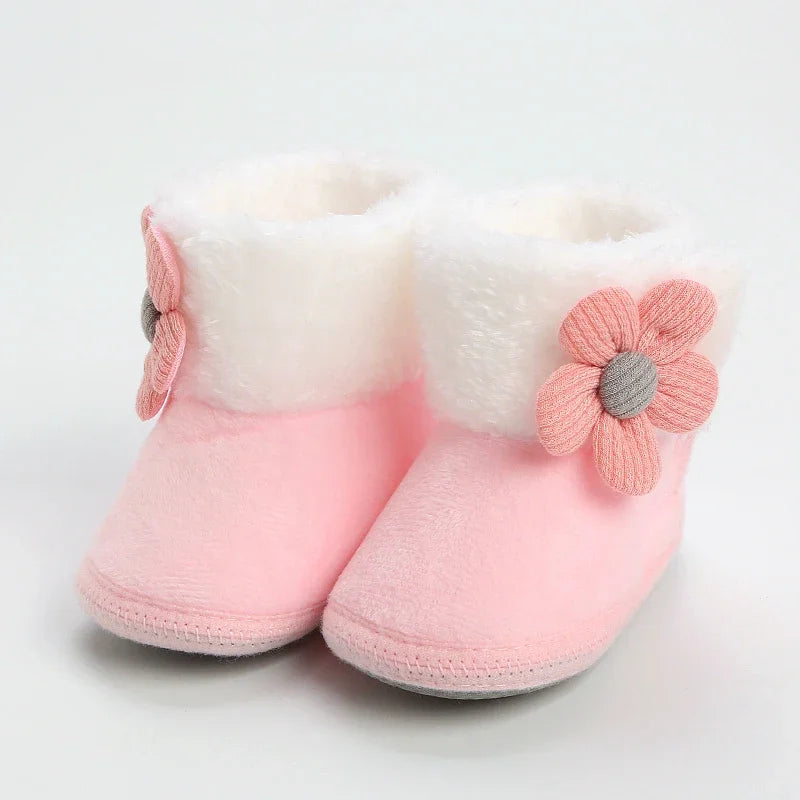 Newborn Baby Soft Booties Solid Snow Boots