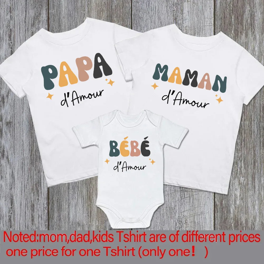 Dad Mom and Me Family Matching Outfit T-shirt