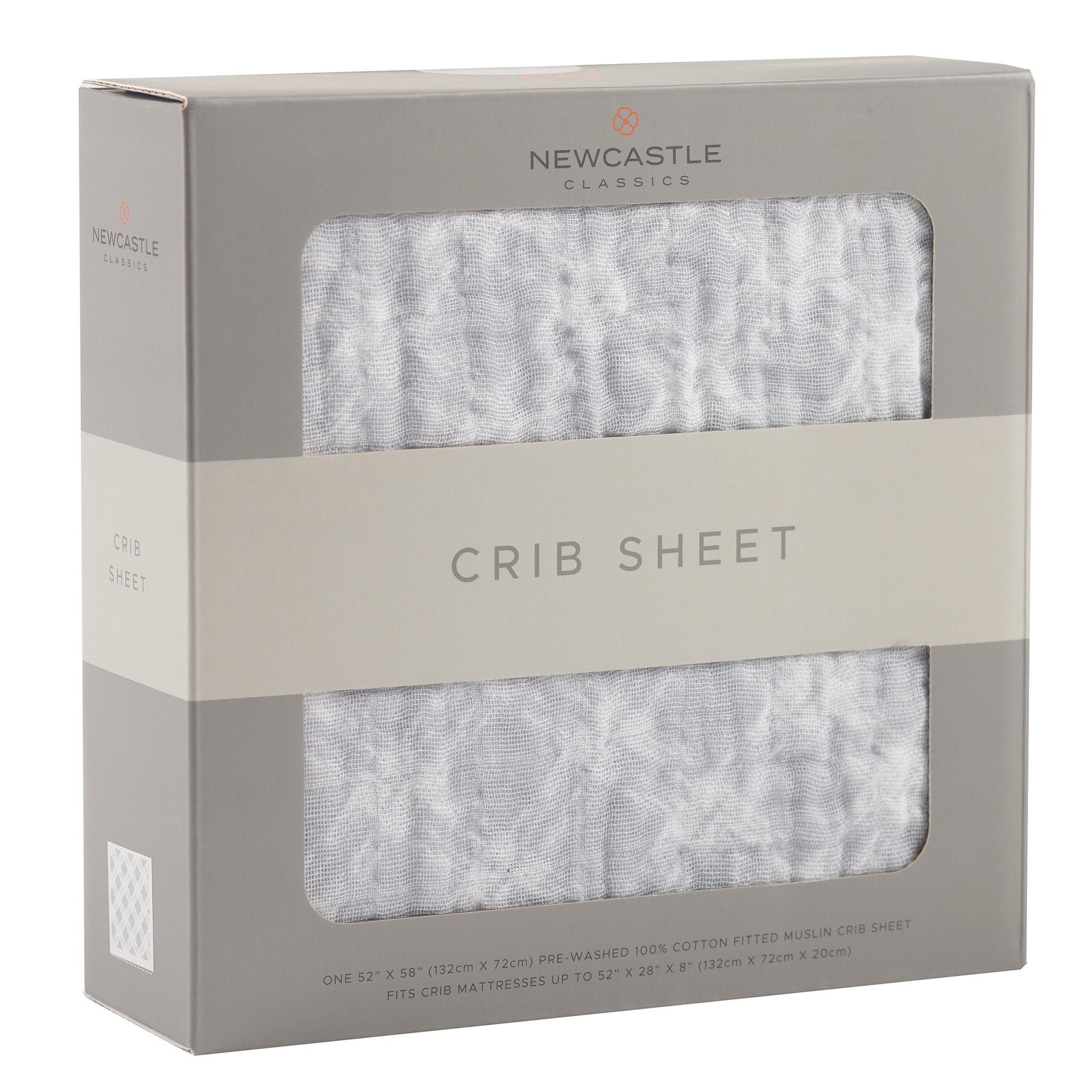 Glacier Grey Plaid Cotton Muslin Crib Sheet-2