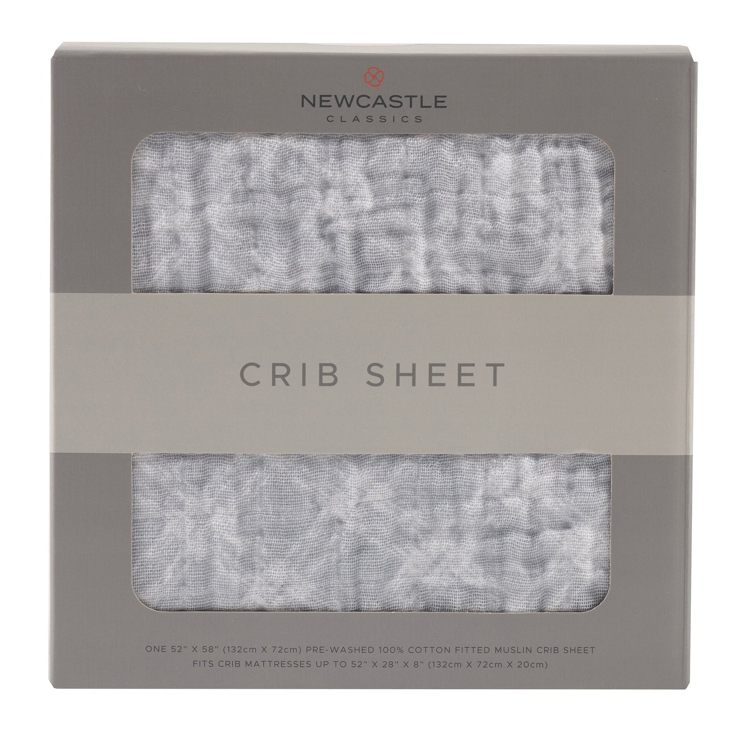 Glacier Grey Plaid Cotton Muslin Crib Sheet-0