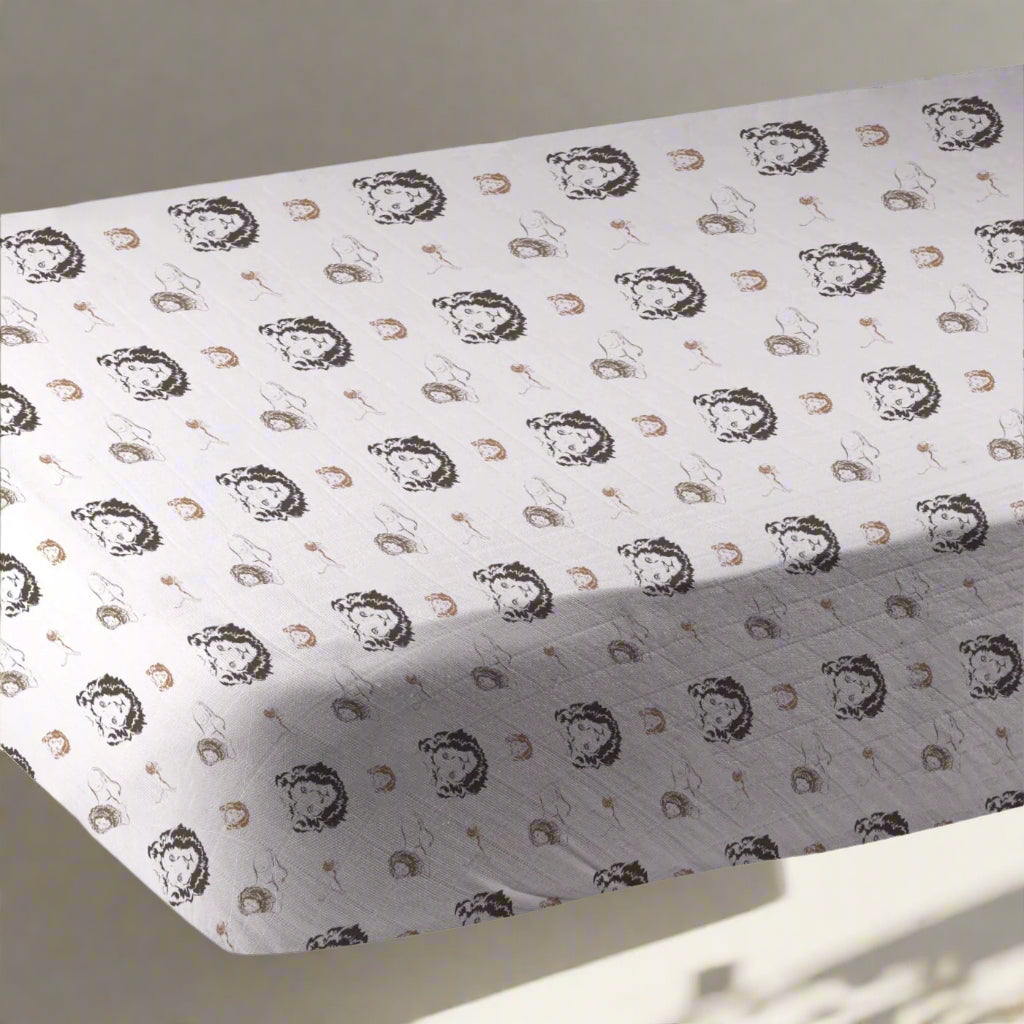 Hear Me Roar Lion Bamboo Muslin Crib Sheet-1