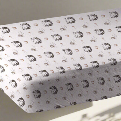 Hear Me Roar Lion Bamboo Muslin Crib Sheet-1