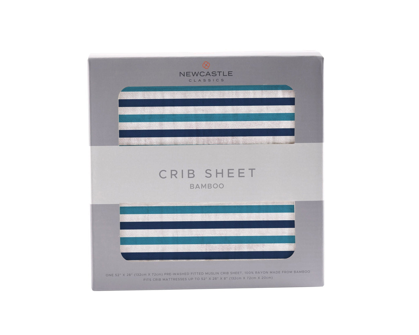 Blue and White Stripe Bamboo Crib Sheet-0