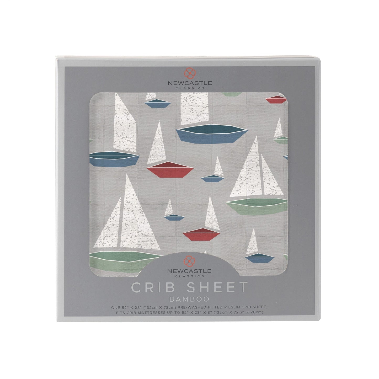 Marina Sailboats Bamboo Muslin Crib Sheet-0