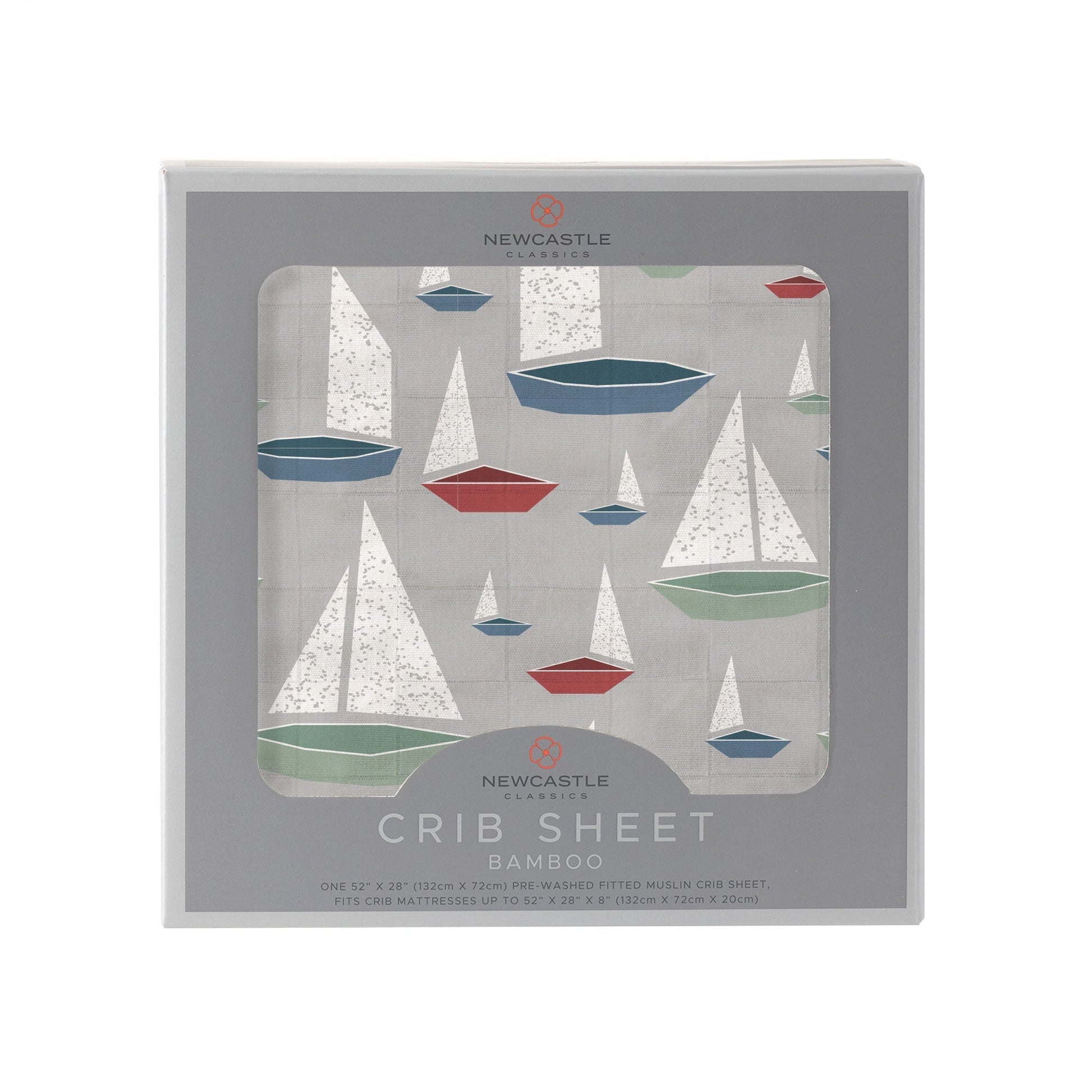 Marina Sailboats Bamboo Muslin Crib Sheet-0