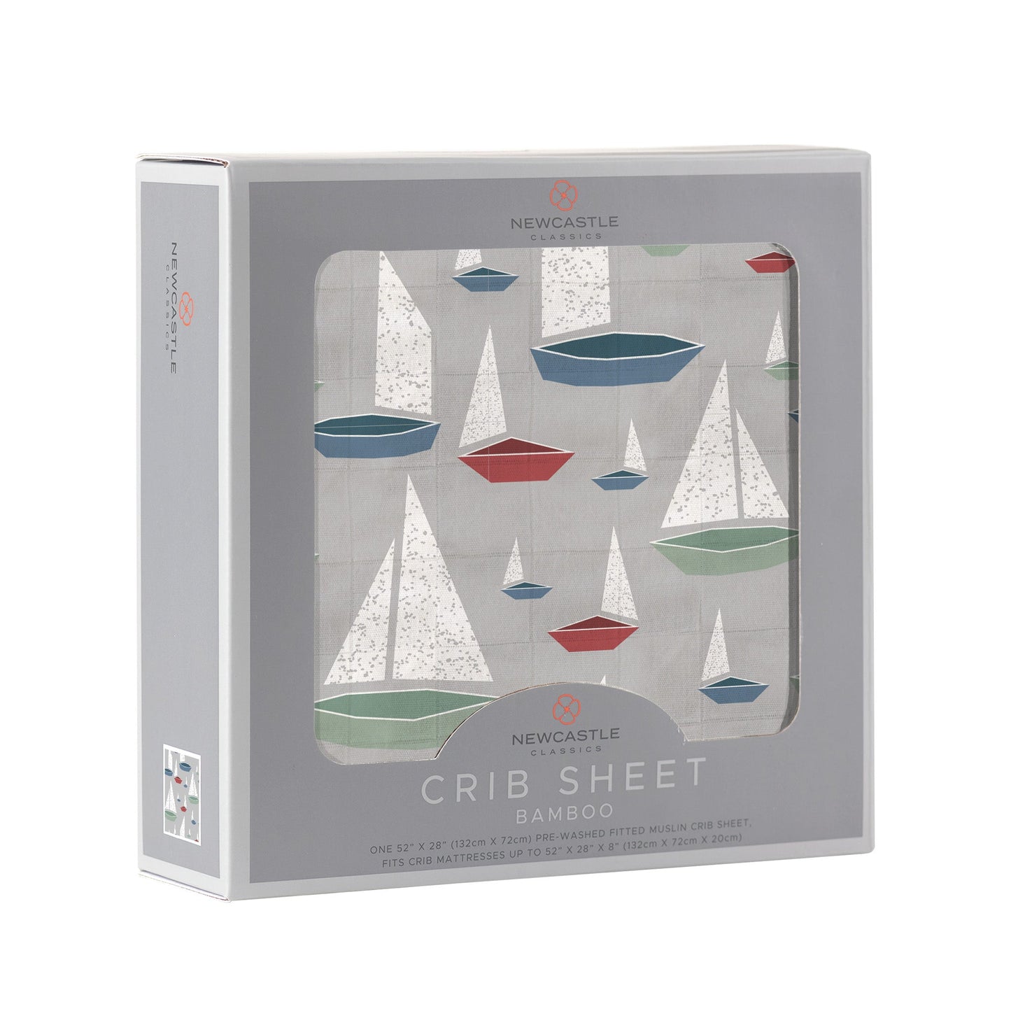 Marina Sailboats Bamboo Muslin Crib Sheet-2