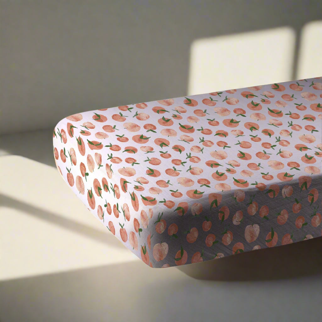 Carnelian Peaches Crib Sheet-1