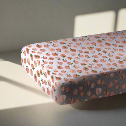 Carnelian Peaches Crib Sheet-1