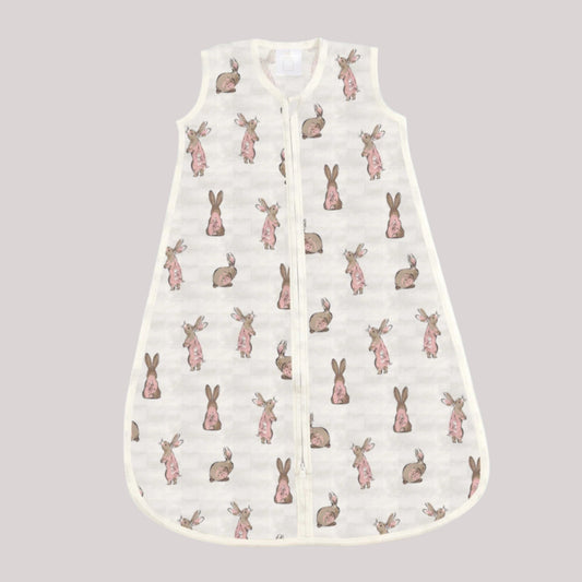Powder Pink Bunnies Bamboo Sleep Sack-0