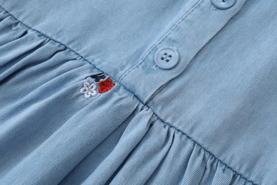 Embroidered Denim Boys Girls Familly Match Clothes