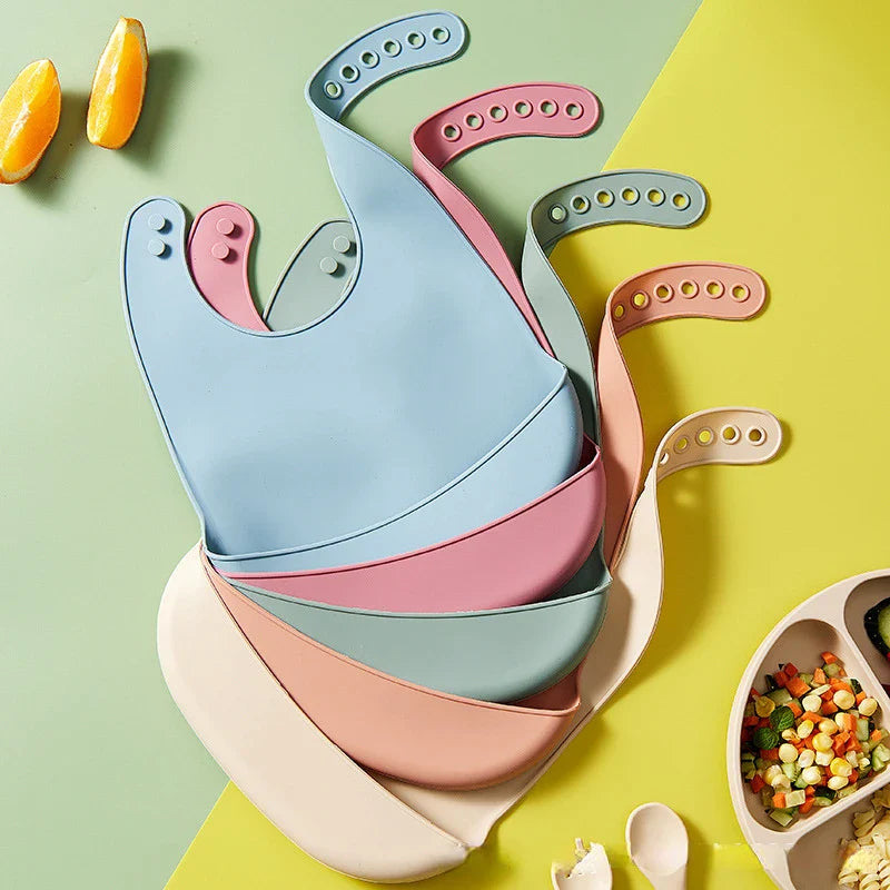 Baby Silicone Bib for Babies with Pocket multivariant-0