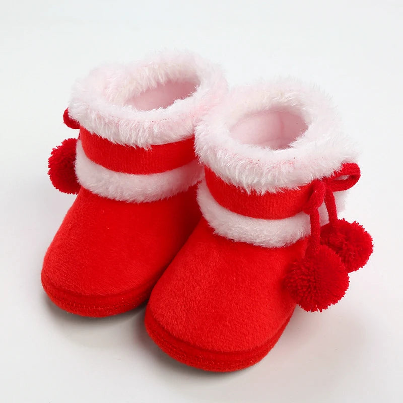 Newborn Baby Soft Booties Solid Snow Boots