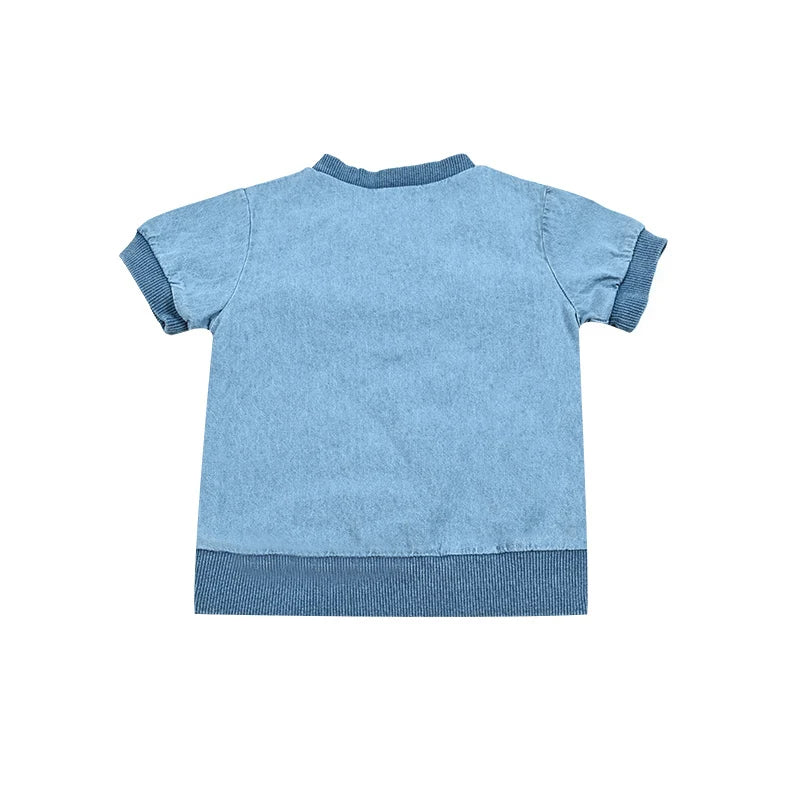 Summer Kid's T-Shirt Top Romper Skirt Set