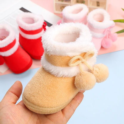 Newborn Baby Soft Booties Solid Snow Boots