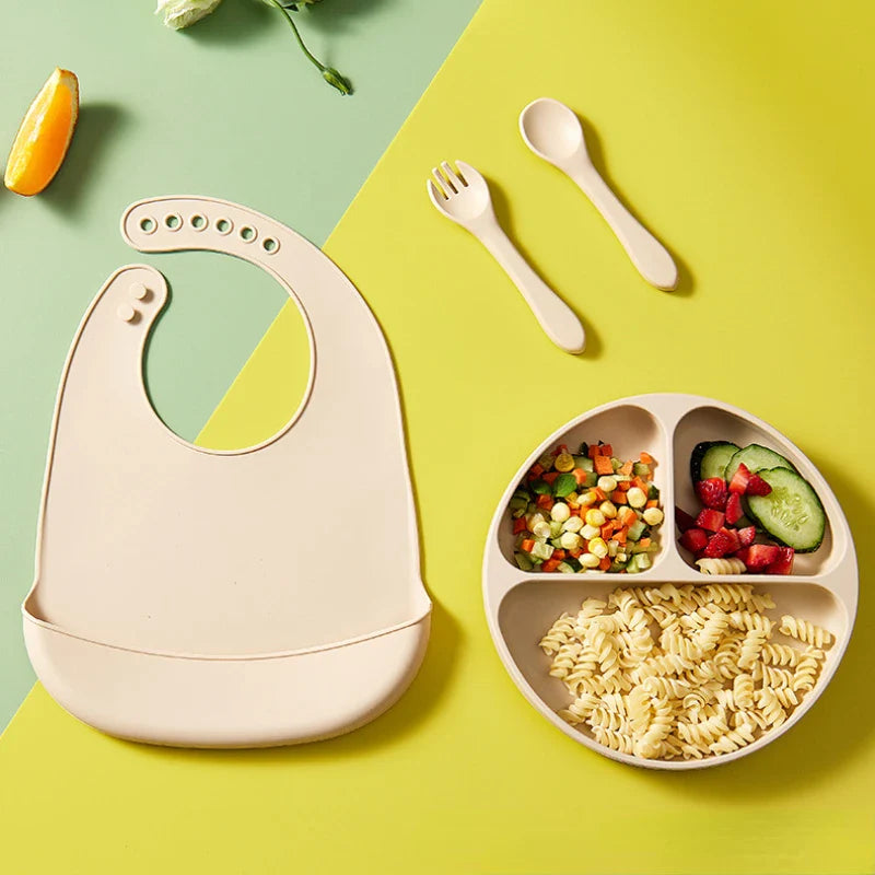 Baby Silicone Bib for Babies with Pocket multivariant-1