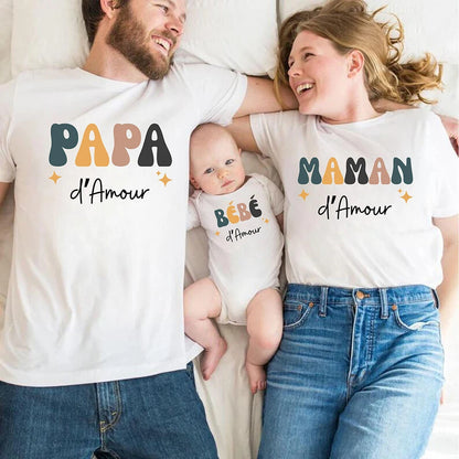 Dad Mom and Me Family Matching Outfit T-shirt