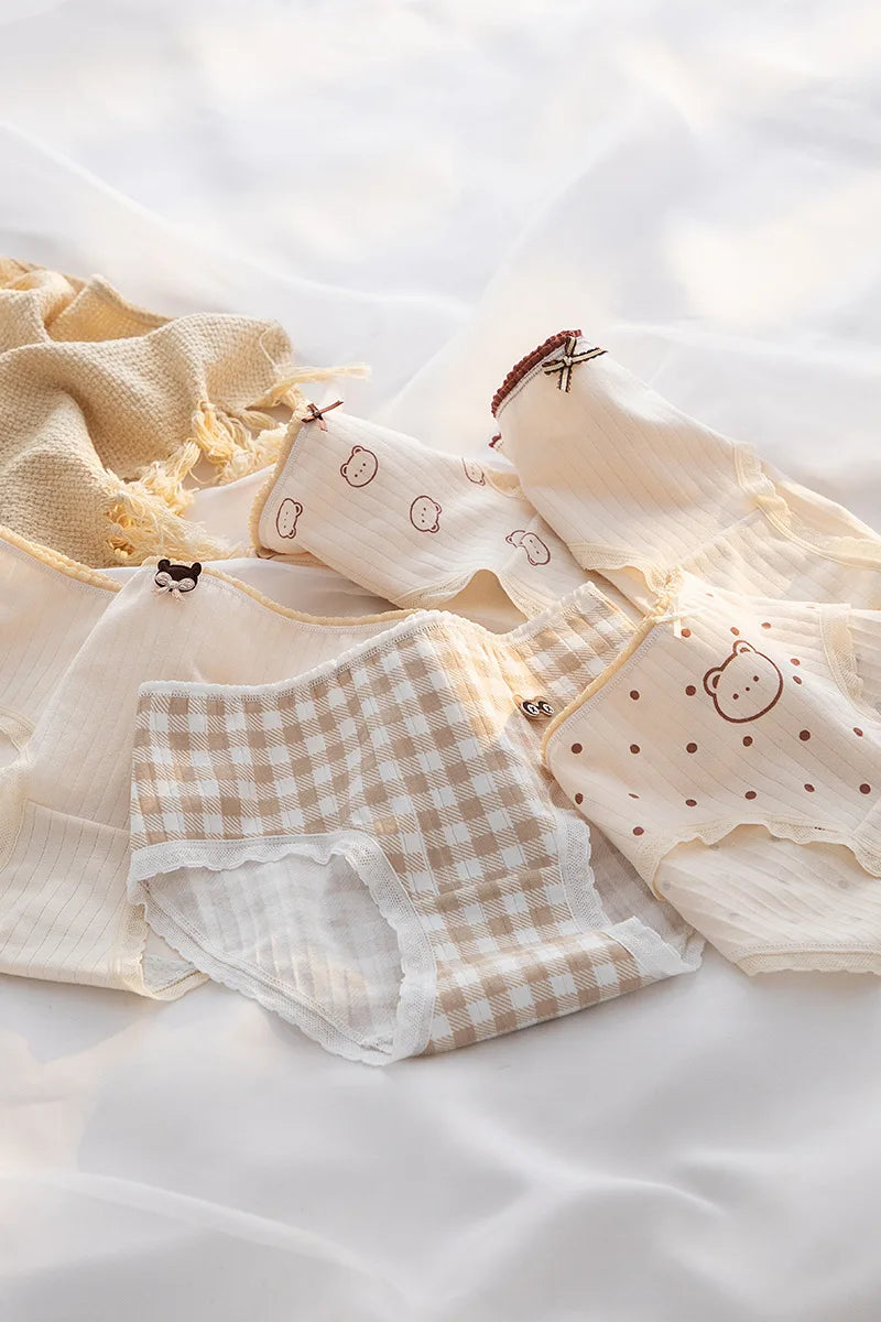 5Pcs/set Mid Waist Intimates Underpants