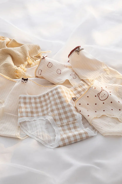 5Pcs/set Mid Waist Intimates Underpants