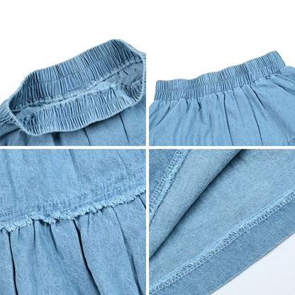 Summer Kid's T-Shirt Top Romper Skirt Set