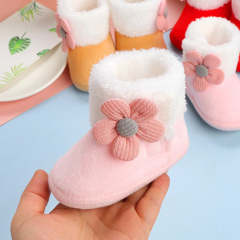 Newborn Baby Soft Booties Solid Snow Boots