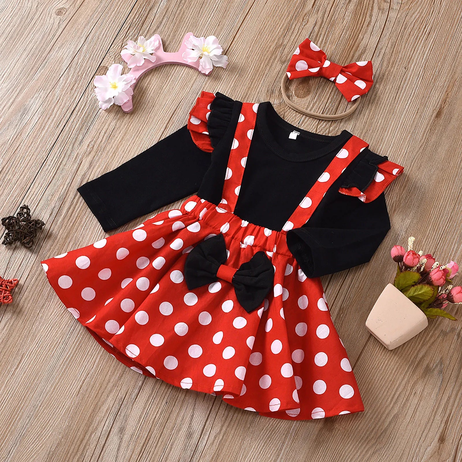 Children's Outfit Baby Costume Dots Tops Skirt Dress