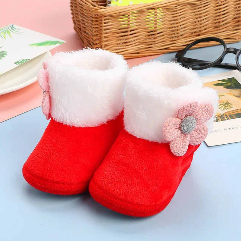 Newborn Baby Soft Booties Solid Snow Boots