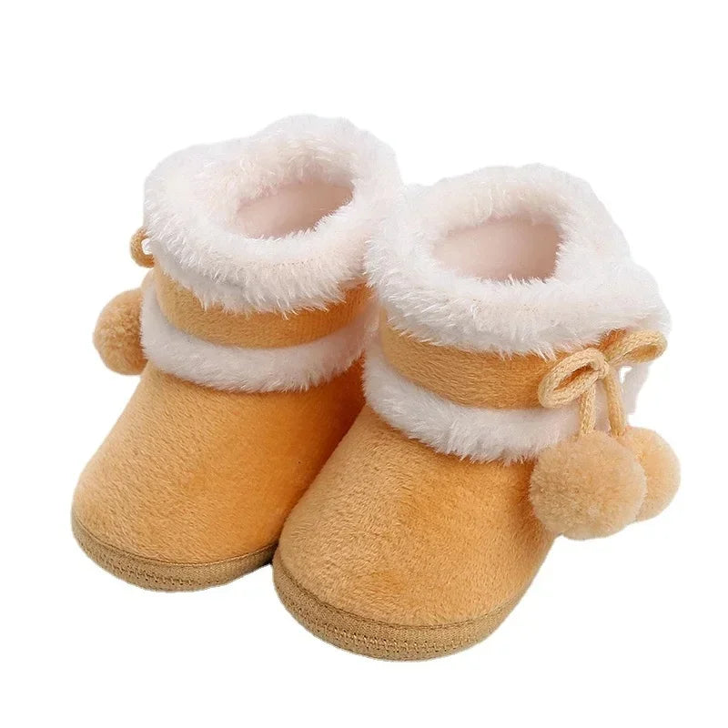 Newborn Baby Soft Booties Solid Snow Boots