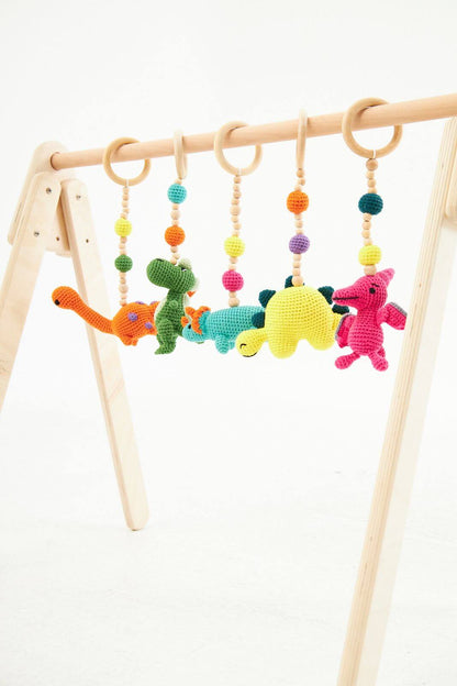Montessori Baby Gym & Hanging Toys Set | Wooden Play Gym for Babies-2