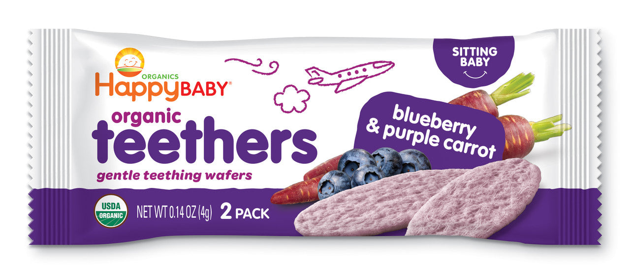 Happy Baby Teethers Teething Wafers Blueberry & Purple Carrot (6x1.7 OZ)-2