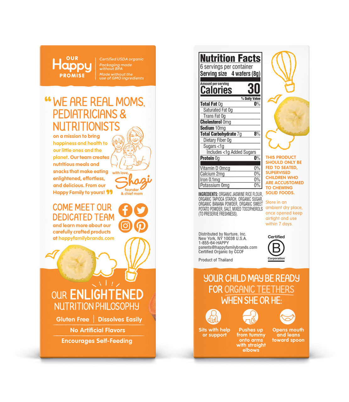 Happy Baby Teethers Teething Wafers Sweet Potato & Banana (6x1.7 OZ)-1