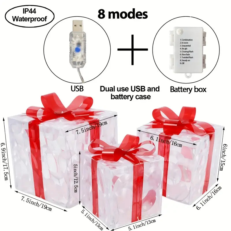Enchanted Glow: Illuminated Christmas Gift Boxes-2