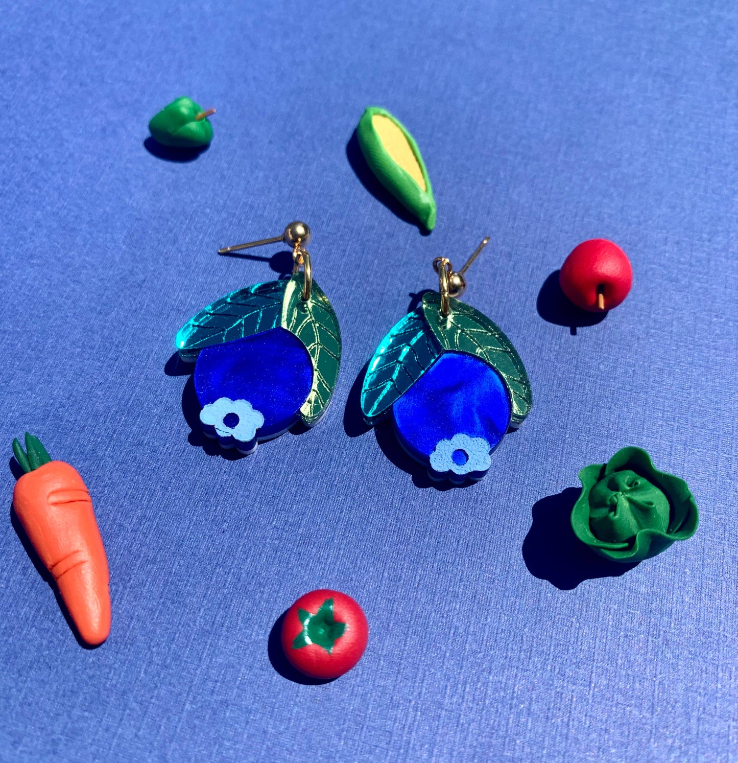 Baby Blueberries Acrylic Earrings-0