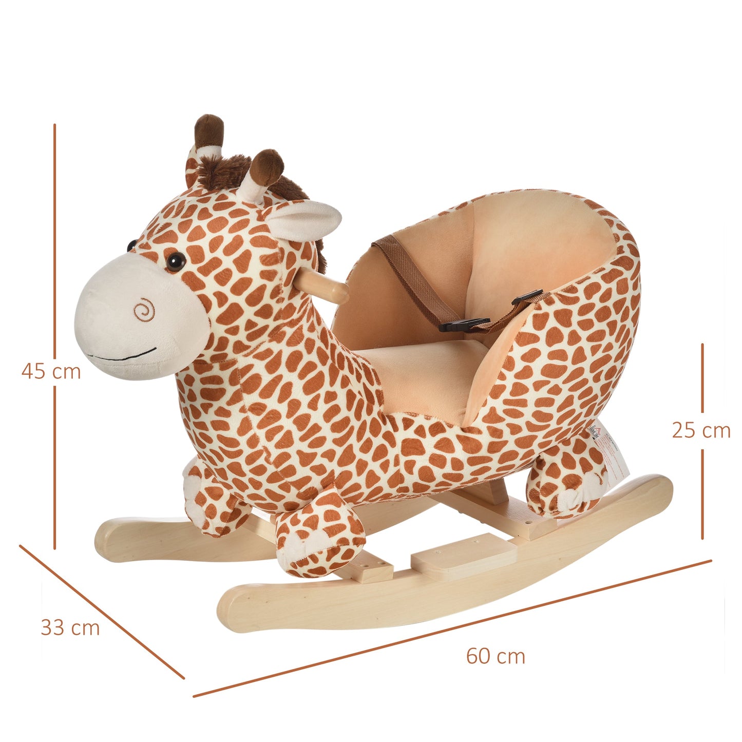 Kids Rocking Horse Toys Giraffe Seat w/ Sound Toddlers Baby Toy-Giraffe-2