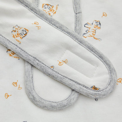 Lively Tiger Light Cotton Baby White Swaddle Wrap-4