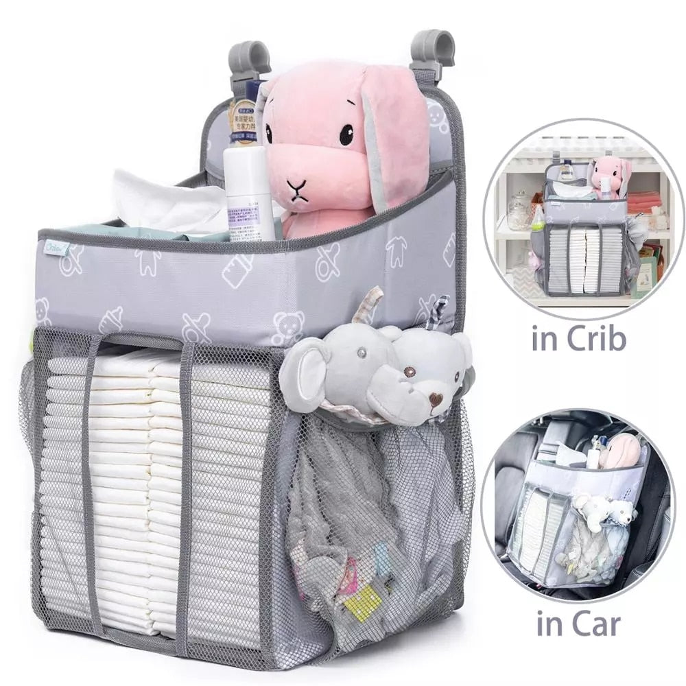 Baby Crib Hanging Storage Bag Portable Diaper Organizer Newborn Bedding Set  Foldable Nappy Bags Newborn Diaper Container-1