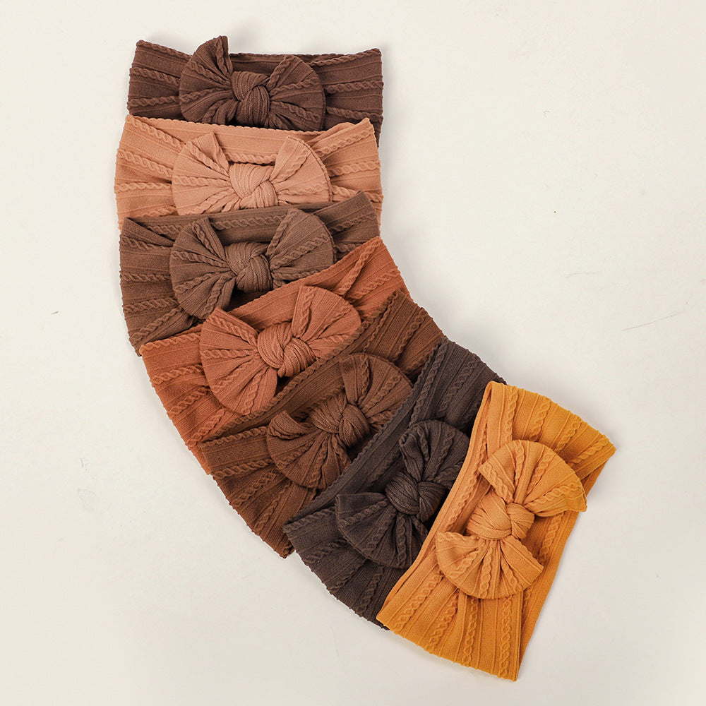 Soft Elastic Nylon Children's Butterfly Bow New Color Embroidered Baby Headband-1